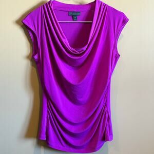 Worthington Purple Sleeveless Cowlneck Top Size PM